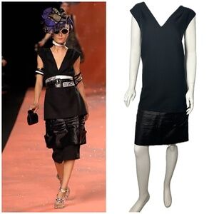 1940s Japonisme CHRISTIAN LACROIX Runway SS2008 Techno Kimono Tier Dress 38 6-8